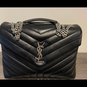 AUTHENTIC YSL LOULOU MEDIUM IN QUILTED “Y” LEATHER